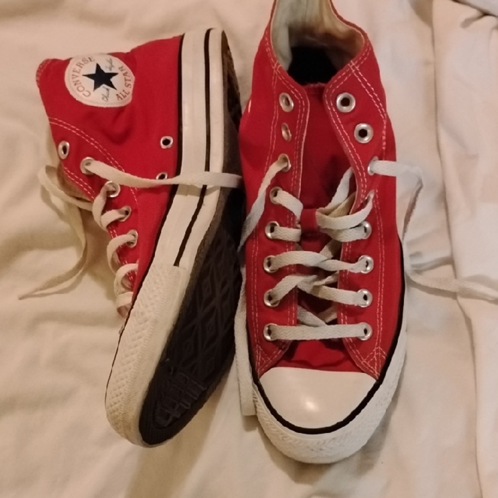 - Converse Red High-Top Sneakers Iconic Design
